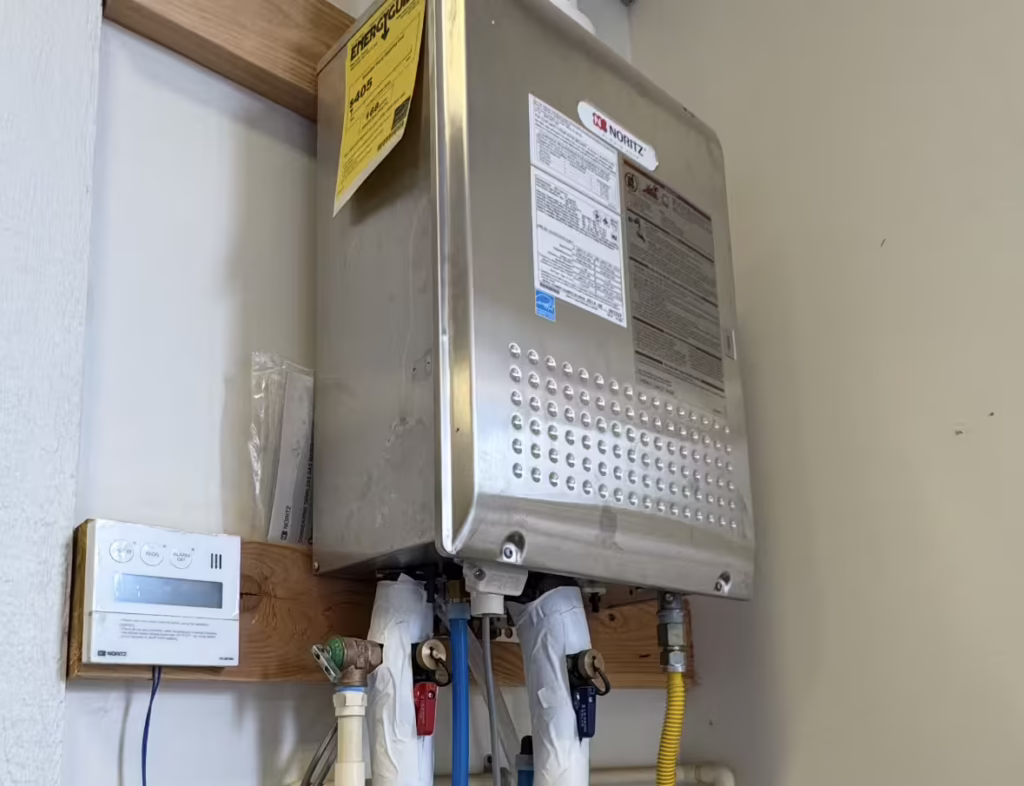 Wall mounted residential heating system installed for professional heating services