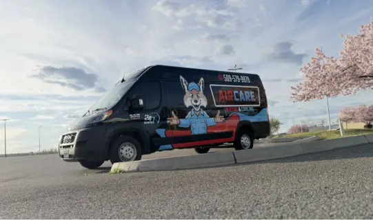 AirCare Heating and Cooling service van serving homeowners throughout the Tri-Cities area