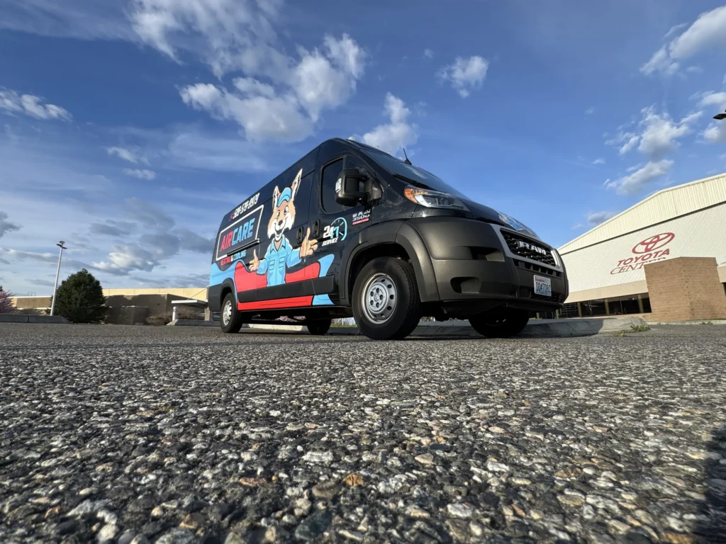AirCare Heating and Cooling service van serving homeowners throughout the Tri-Cities area
